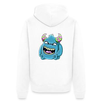 Petit monstre mignon drôle n°39 - Veste à capuche bio Premium Unisexe - blanc - Dos - Thijin (182cm)