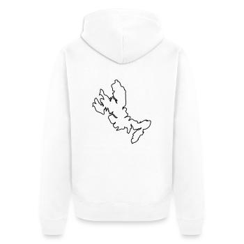 Isle of Skye Map outline - Unisex Premium Organic Zip Hoodie - white - Back - Thijin (182cm)
