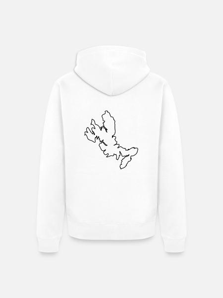 Isle of Skye Map outline - Unisex Premium Organic Zip Hoodie - white