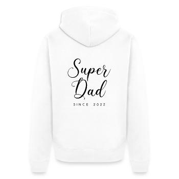 Superdad since 2022 Scripture Birth Father Saying - Unisex Premium Organic Zip Hoodie - white - Back - Thijin (182cm)