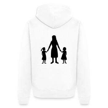 Silhouette 2 Daughters Mother - Unisex Premium Organic Zip Hoodie - white - Back - Thijin (182cm)