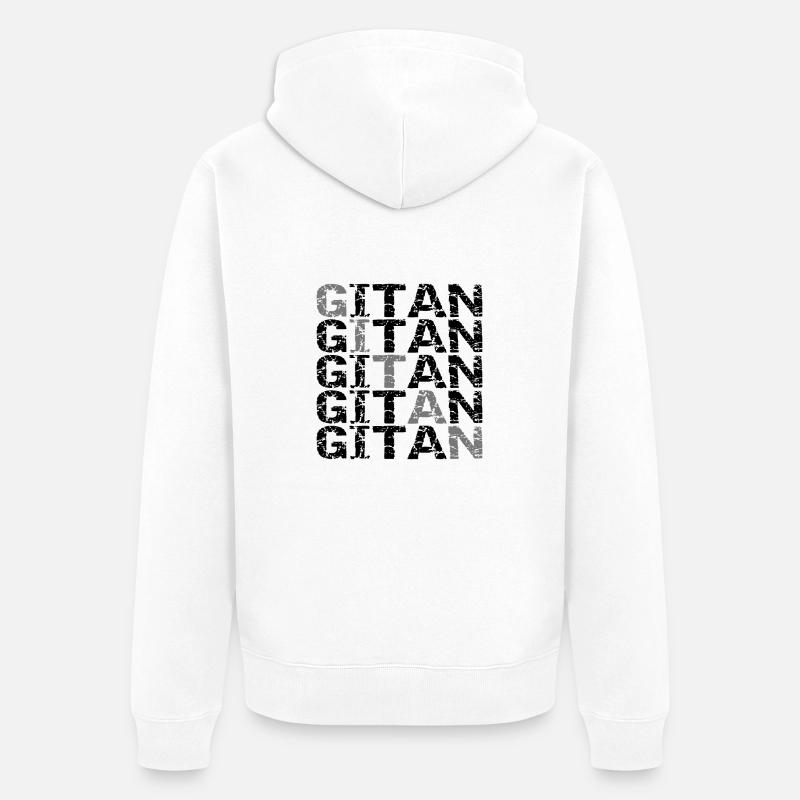 Gitan noir et gris - Veste à capuche bio Premium Unisexe - blanc