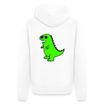 cool dino - Unisex Premium Bio Zip Hoodie - Weiß - Hinten - Thijin (182cm)
