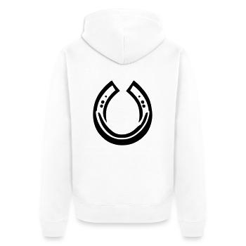 Hufeisen Vektor Geschenkidee - Unisex Premium Bio Zip Hoodie - Weiß - Hinten - Thijin (182cm)