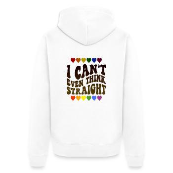 I Can't Even Think Straight - Unisex Premium Organic Zip Hoodie - white - Back - Thijin (182cm)