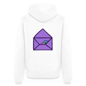 hugadino Dino Post, cute dinosaur - Unisex Premium Organic Zip Hoodie - white - Back - Thijin (182cm)