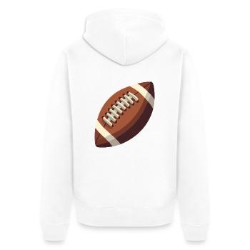 Fußball - Unisex Premium Bio Zip Hoodie - Weiß - Hinten - Thijin (182cm)