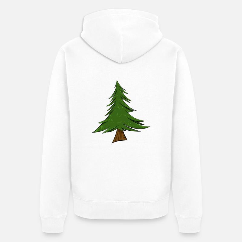Sapin | Sapin de Noël | Pin - Veste à capuche bio Premium Unisexe - blanc
