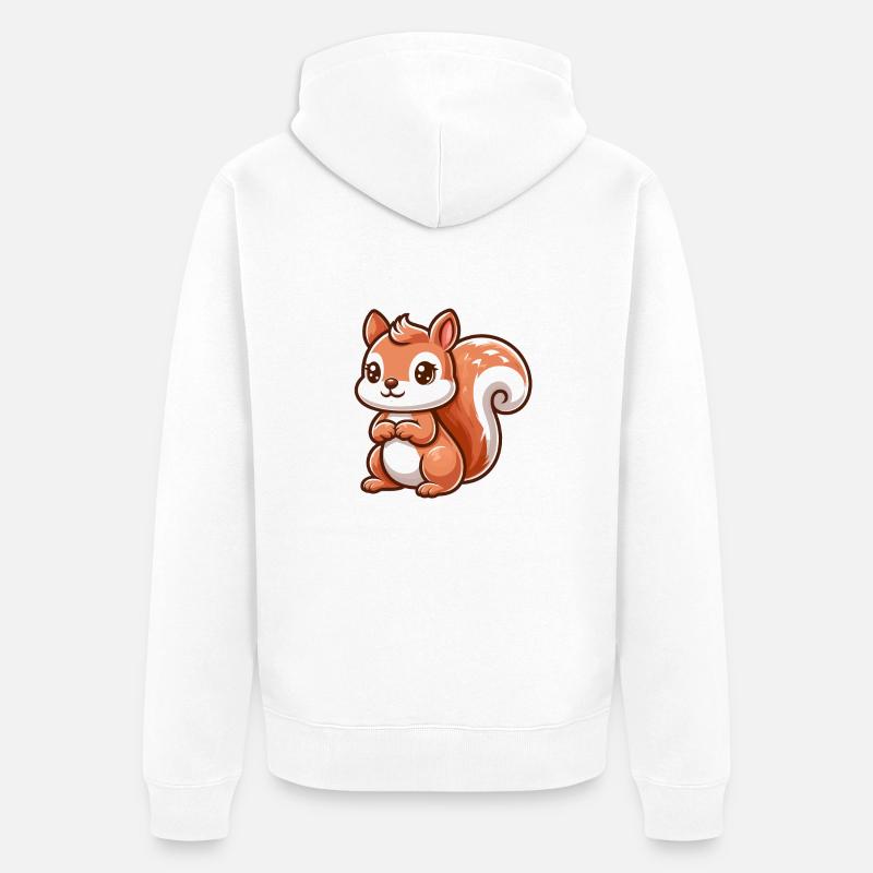 Petit écureuil mignon - Veste à capuche bio Premium Unisexe - blanc
