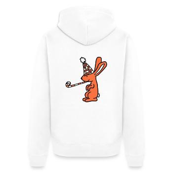 Lapin Anniversaire Années Vieux Cadeau Serviette Chapeau de fête - Veste à capuche bio Premium Unisexe - blanc - Dos - Thijin (182cm)