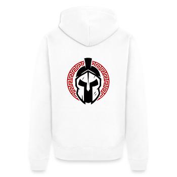 Casque de Sparte Symbole du gladiateur - Veste à capuche bio Premium Unisexe - blanc - Dos - Thijin (182cm)