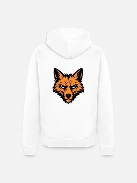 Fuchs Kopf Tier - Unisex Premium Bio Zip Hoodie - Weiß