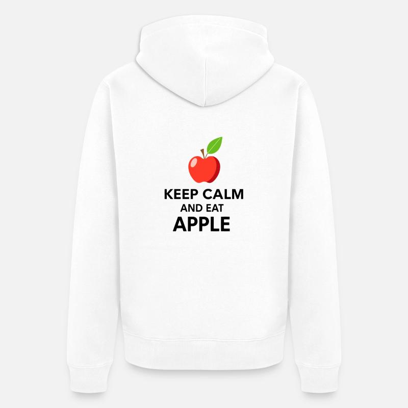 Keep Calme, Mange des pommes - Veste à capuche bio Premium Unisexe - blanc