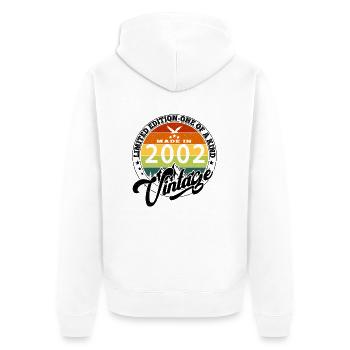 2002 Geburtstag Geboren im Jahr 2002 Jahrgang Retro. Editio - Unisex Premium Bio Zip Hoodie - Weiß - Hinten - Thijin (182cm)
