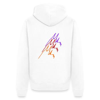 Kölner Dom-Kette - dreifarbig 2 - Unisex Premium Bio Zip Hoodie - Weiß - Hinten - Thijin (182cm)
