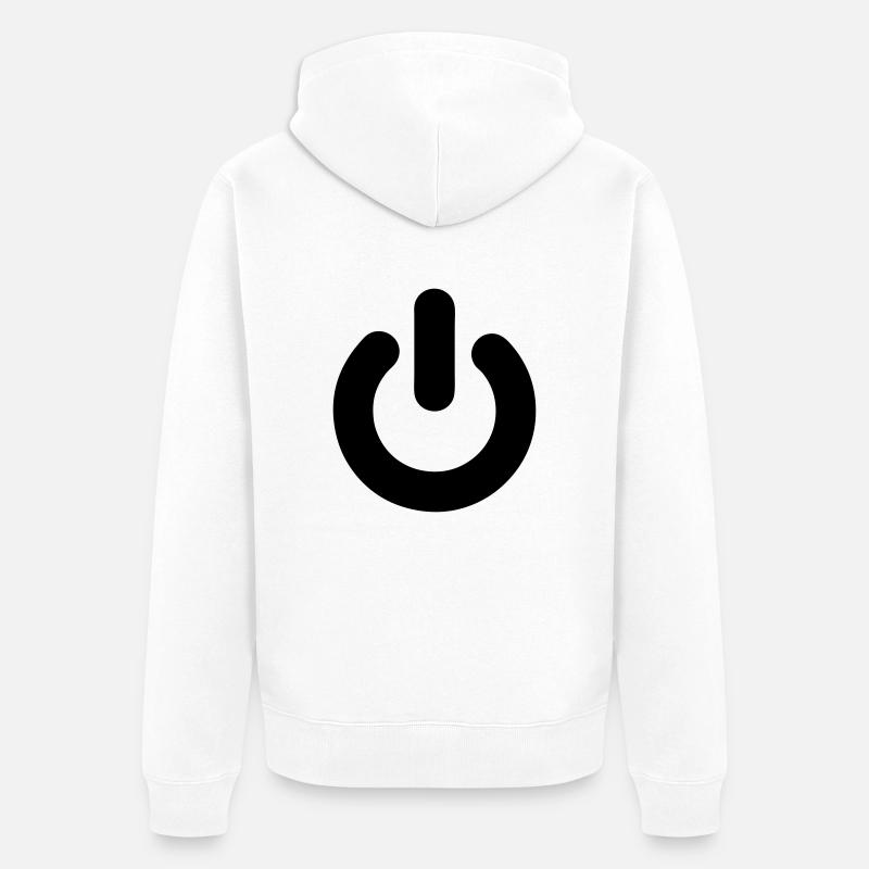 on, off, switch, PC, computer, SWITCH, on, out, - Unisex Premium Organic Zip Hoodie - white