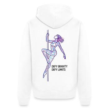 Pole Dance Line Art – Strong Woman Gift - Unisex Premium Organic Zip Hoodie - white - Back - Thijin (182cm)