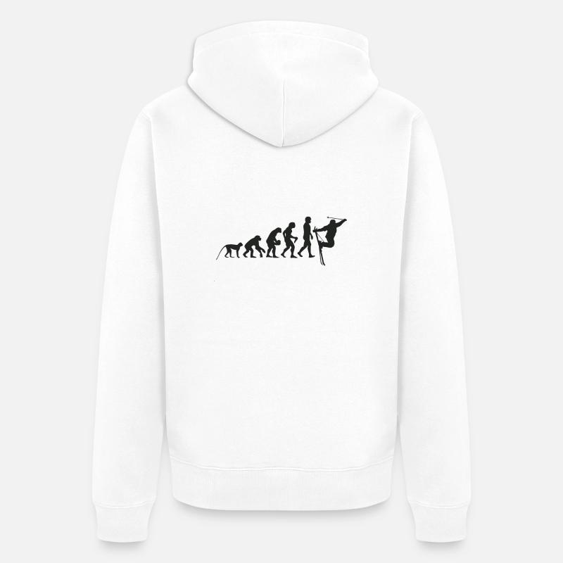 Ski Evolution - Unisex Premium Bio Zip Hoodie - Weiß