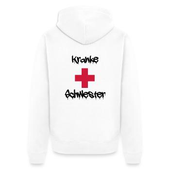 kranke schwester - Unisex Premium Bio Zip Hoodie - Weiß - Hinten - Thijin (182cm)
