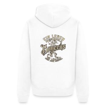 Ein Leben ausserhalb Bayerns ist ̈glich aber nicht - Unisex Premium Bio Zip Hoodie - Weiß - Hinten - Thijin (182cm)