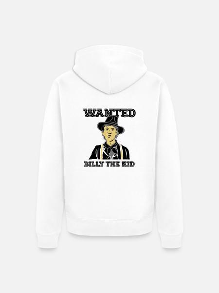WANTED BILLY - Unisex Premium Bio Zip Hoodie - Weiß