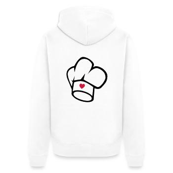 Kochmütze - Unisex Premium Bio Zip Hoodie - Weiß - Hinten - Thijin (182cm)