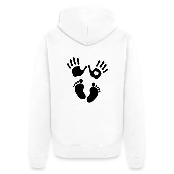 Hands and feet of a baby - Veste à capuche bio Premium Unisexe - blanc - Dos - Thijin (182cm)