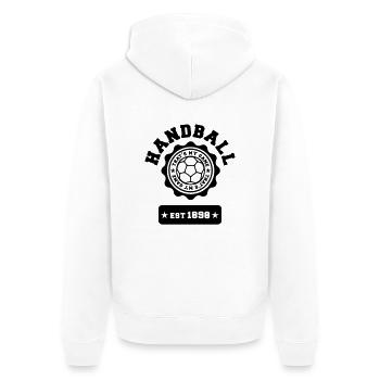 Handball mein Spiel - Unisex Premium Bio Zip Hoodie - Weiß - Hinten - Thijin (182cm)