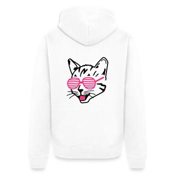 Cat - Unisex Premium Organic Zip Hoodie - white - Back - Thijin (182cm)