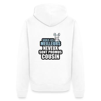 les meilleurs neveux sont promus cousin - Veste à capuche bio Premium Unisexe - blanc - Dos - Thijin (182cm)