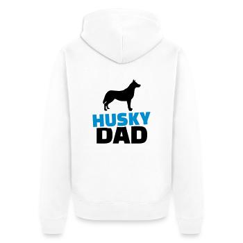 Husky - Unisex Premium Bio Zip Hoodie - Weiß - Hinten - Thijin (182cm)