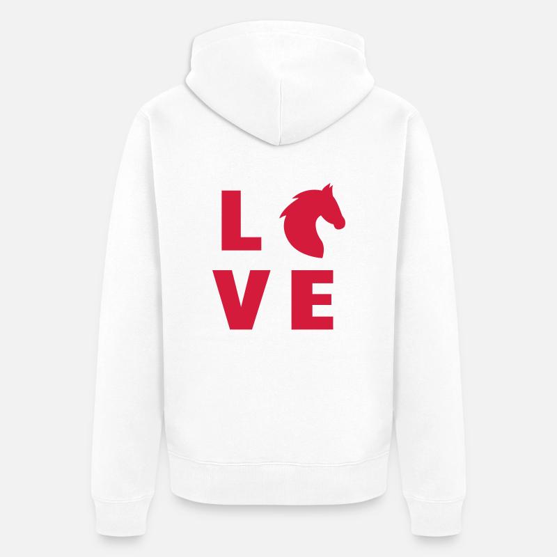 Equitation / Cheval / Cavalier / Equestre - Veste à capuche bio Premium Unisexe - blanc