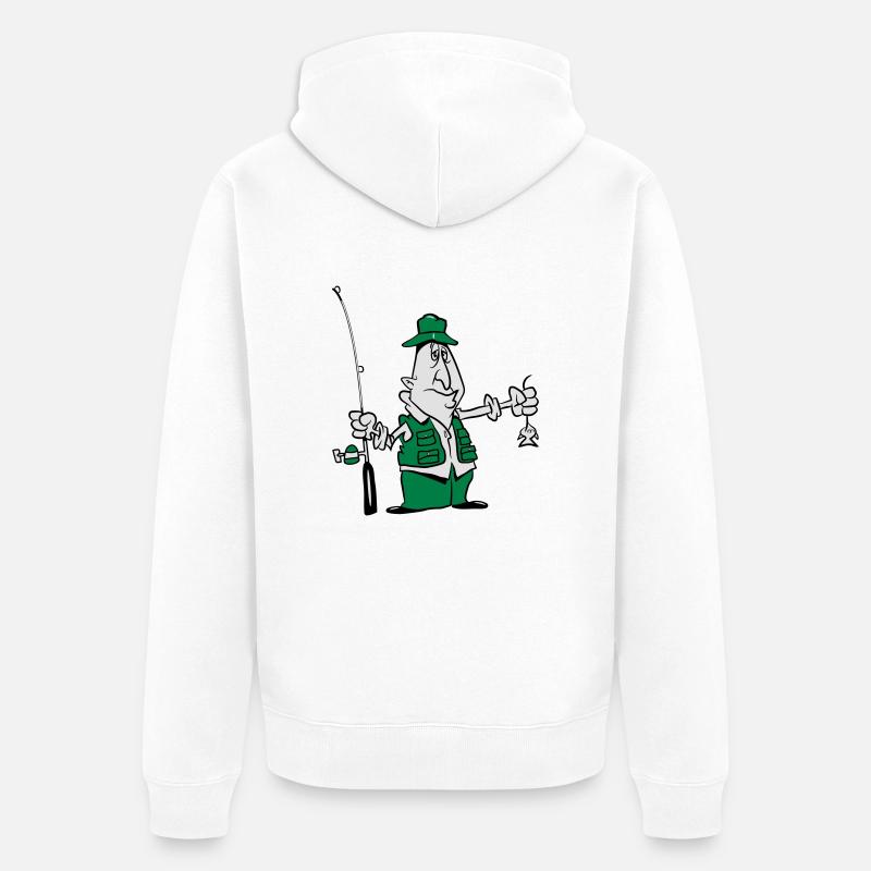 pas drôle de pêche - Veste à capuche bio Premium Unisexe - blanc