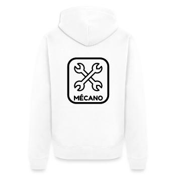 mécanique / mécanicien / mécano / garage - Veste à capuche bio Premium Unisexe - blanc - Dos - Thijin (182cm)