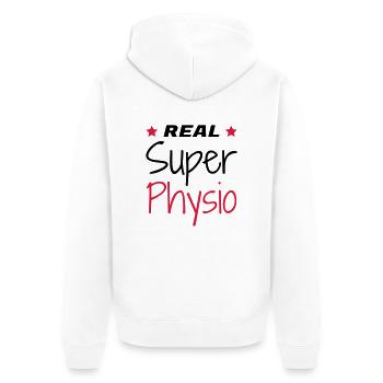 Krankengymnast / Krankengymnastin / Physio / - Unisex Premium Bio Zip Hoodie - Weiß - Hinten - Thijin (182cm)