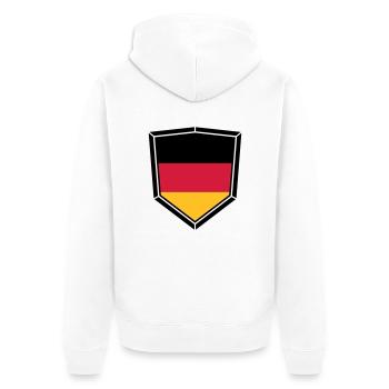 shield coat of arms shape super button 3 colors ge - Unisex Premium Organic Zip Hoodie - white - Back - Thijin (182cm)