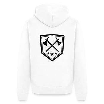 bouclier noir 2 croix hache hache bûcheron bois pi - Veste à capuche bio Premium Unisexe - blanc - Dos - Thijin (182cm)