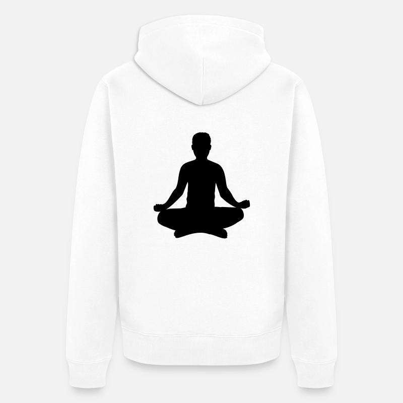 Yoga Position Silhouette - Veste à capuche bio Premium Unisexe - blanc
