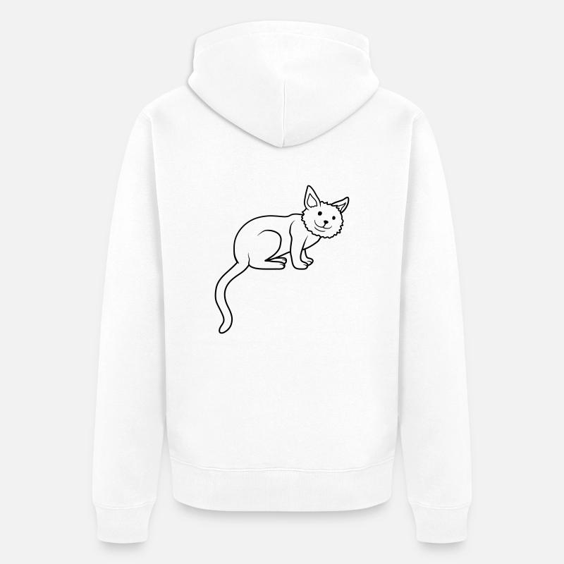Mignon cher chat assis - Veste à capuche bio Premium Unisexe - blanc