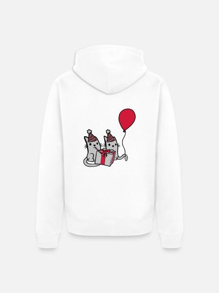 Birthday Cats 2 Friends - Unisex Premium Organic Zip Hoodie - white