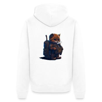 1. Klasse, Schulanfänger, Erstklässler - Unisex Premium Bio Zip Hoodie - Weiß - Hinten - Thijin (182cm)