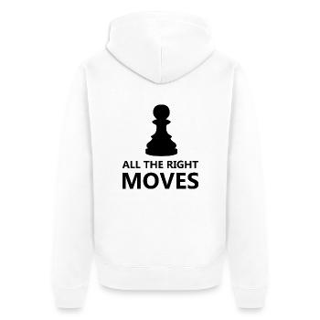boardgame chess backgammon game night - Unisex Premium Bio Zip Hoodie - Weiß - Hinten - Thijin (182cm)