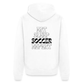 Fußballmannschaft Fußballdesign Fußballspieler - Unisex Premium Bio Zip Hoodie - Weiß - Hinten - Thijin (182cm)