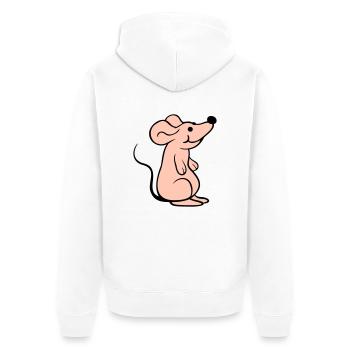 Maus Mäuschen Süße Kleine Ratte Nager Freundlich - Unisex Premium Bio Zip Hoodie - Weiß - Hinten - Thijin (182cm)