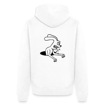 Bunny Hole Monster Evil Ravenous Halloween Drool - Unisex Premium Organic Zip Hoodie - white - Back - Thijin (182cm)