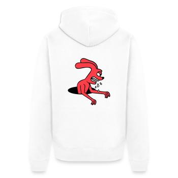 Bunny Hole Monster Evil Ravenous Halloween Drool - Unisex Premium Organic Zip Hoodie - white - Back - Thijin (182cm)