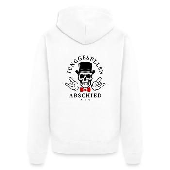 Junggesellenabschied Skull Jga - Unisex Premium Bio Zip Hoodie - Weiß - Hinten - Thijin (182cm)