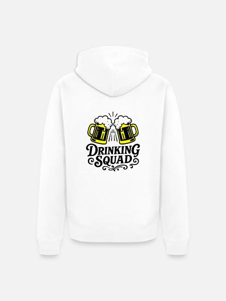 Drinking Squad Bier - Unisex Premium Bio Zip Hoodie - Weiß