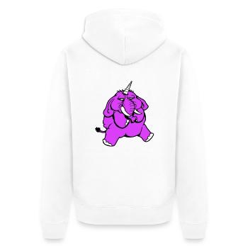 Unicorn, elephant, bad-tempered, angry, sad - Unisex Premium Organic Zip Hoodie - white - Back - Thijin (182cm)