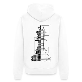 Chess Piece Line Art - Unisex Premium Organic Zip Hoodie - white - Back - Thijin (182cm)